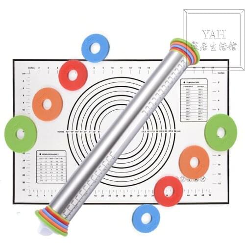 17 "stainless Steel Adjustable Thickness Rolling Pin Graduated Kneading Tool