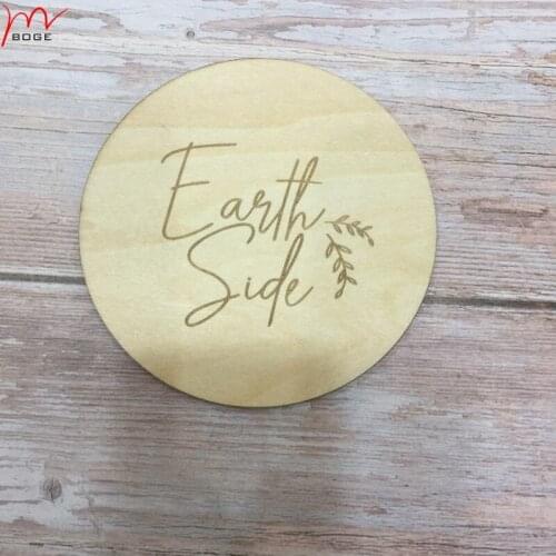 2 Earthside Sign Engraved Birth Announcement Sign Newborn Photo Props New Baby Gift Nursery Decor Baby Shower Birth Announcement