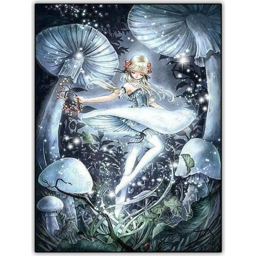 5d Diamond Painting Art Fantasy Mushroom Anime Girl Picture Full Drill Square Round Diamond Mosaic Paintings Cross Stitch Kit