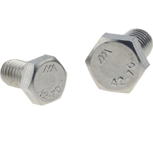 M6 M6x45mm M6x20mm M6x30mm M6x50 A2-70 304 Stainless Steel Metric Thread DIN933 External Outside Hex Hexagon Head Cap Screw Bolt