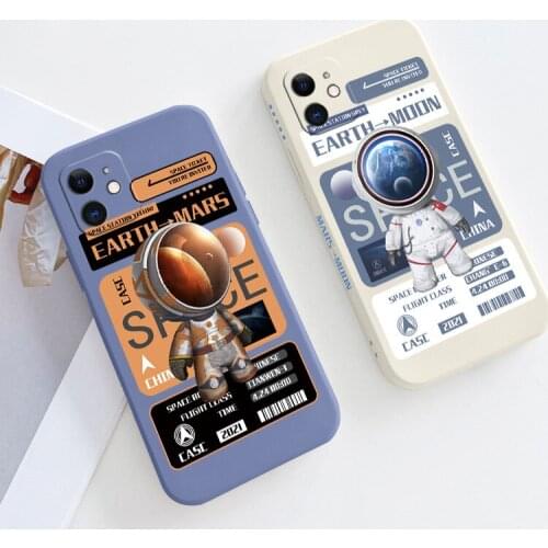 Moon Exploration Phone Case For iPhone 12 Pro Max Mini 11 Pro Max X XS XR XSMAX SE2020 8 8Plus 7 7Plus 6 6S Plus Lambskin Cover