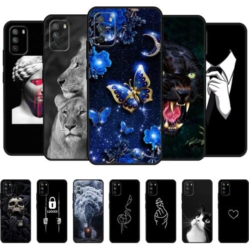 For Xiaomi Poco M3 Case 6.53" Silicon Soft Phone Back For Poco M3 M 3 PocoM3 Cover Bumper Global POCOPHONE Funda black tpu case