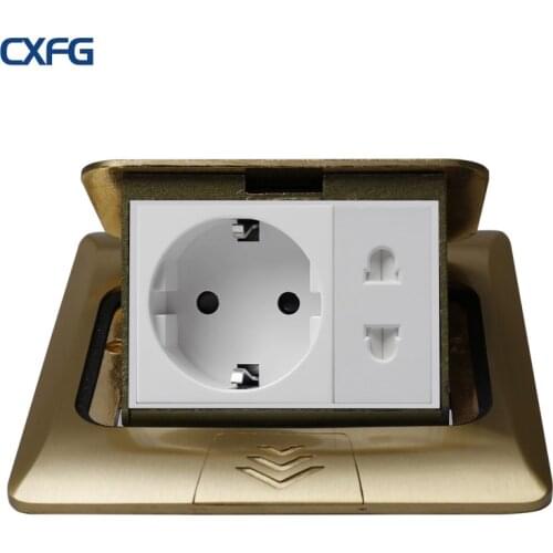 CXFG EU Standard Universal Copper Waterproof Ground Plug 16A German Standard Socket With Multi-Function Two-Hole Ground Socket