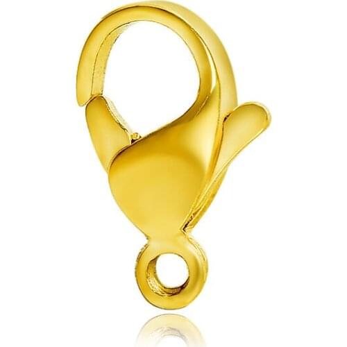 8*12mm 316l Stainless Steel DIY Jewelry Findings Gold Lobster Claps fit Pendnt Necklace Jewelry Making Wholesale