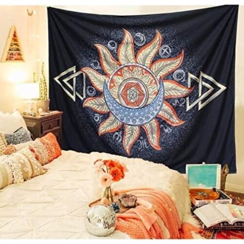 Moon and Sun Tapestry Wall Hanging Tapestries India Wall Blanket Wall Art for Living Room Bedroom Home Decor Decoration Mural