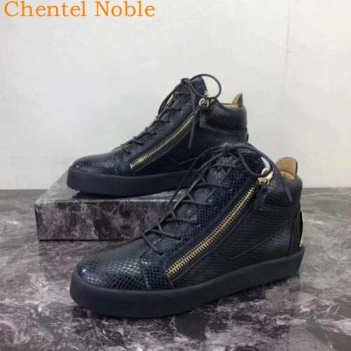 2019 Brand Chentel Noble Male Black Gold Colors Loafers Men Casual Shoes Party Dress Shoes Men Flats Lace-Up Sneakers Big Size
