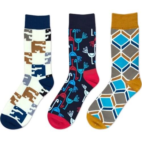 EUR 39-44 Mens Socks 3 pairs / lot 100% Cotton High Quality Long Socks Spring / Autumn British Fashions Mens Socks Dress Socks