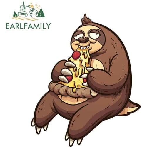 EARLFAMILY 13cm x 10.7cm For Sloth Eating Interesting Decal Vinyl Car Stickers Suitable For All Types Of Vehicles Auto Bumper