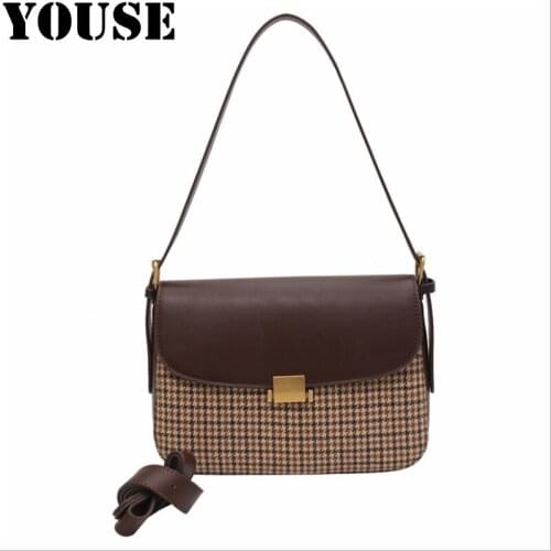 YOUSE Brand 2020 New Autumn Winter Vintage Shoulder Bags Womens Commuter Bags Versatile Messenger Bags Saddle Bag Designer Bag