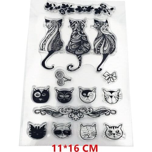 2021 New Cats Clear Stamps DIY Scrapbooking Craft Supplies Rubber Silicon Seals Card Photo Album Hobby ink pad Stamping