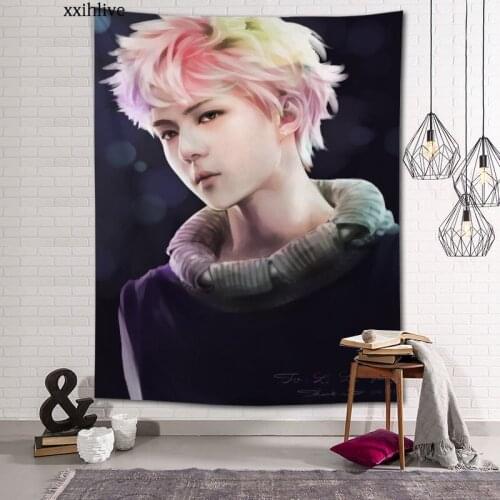 New Arrival Custom KPOP Actor Lee Min Hyuk Printing Tapestry More Size Home Living Room Bedroom Decorative Wall Blanket 70x95cm