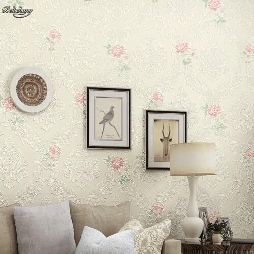 Beibehang wallpaper Simple Fashion European 3D Nonwovens Warm Bedroom Living Room Couch Wallpaper Tv Background wall paper