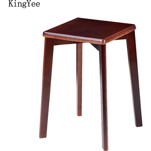Simple solid wood stool thickened high stool home living room square stool creative plastic stool net red Nordic adult bench