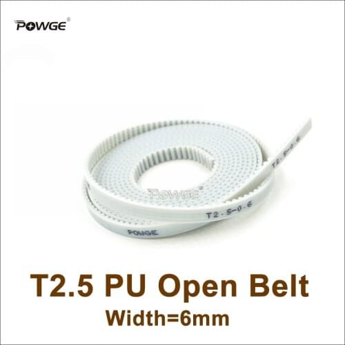 POWGE 1meters T2.5 PU Open-Ended Timing Belt T2.5-6 Width=6mm T2.5 6 Belt Fit T2.5 Timing Pulley For 3D Printer CNC RepRap