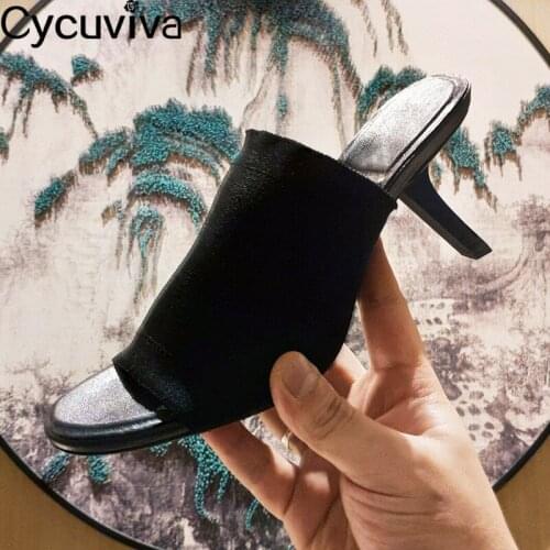 Knitting High Heel Sandals Women Shoes Slip On Peep Toe Pumps Ladies Shoes Sexy Party Mules Female Shoes Women Stiletto Summer