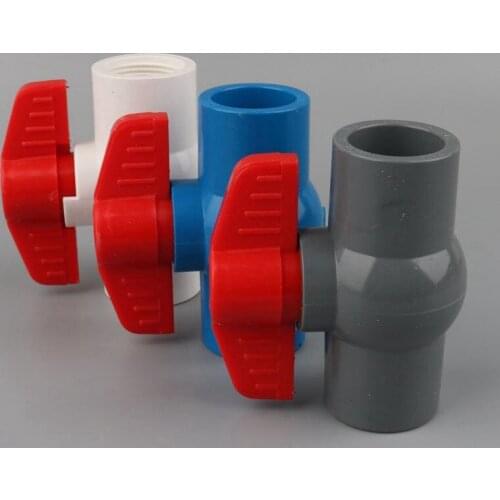 Inside Dia 40Mm To 40Mm PVC Ball Valve 1-1/4'' To 1-1/4'' Ball Valve Two Way Slip Ends Water Shut Off Flow Controller Valve