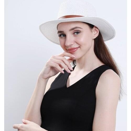 New Summer Hat Panama Hats Women And Men Straw Cowboy Hat Sun Hat Folding Western Wide Curved Brim Beach Straw Sunhat