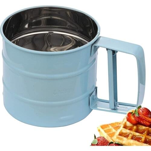 Flour Sifter for Baking,with 24 Fine Mesh Stainless Steel Screen Baking Tool for Sugar, Flour and Coffee Powder