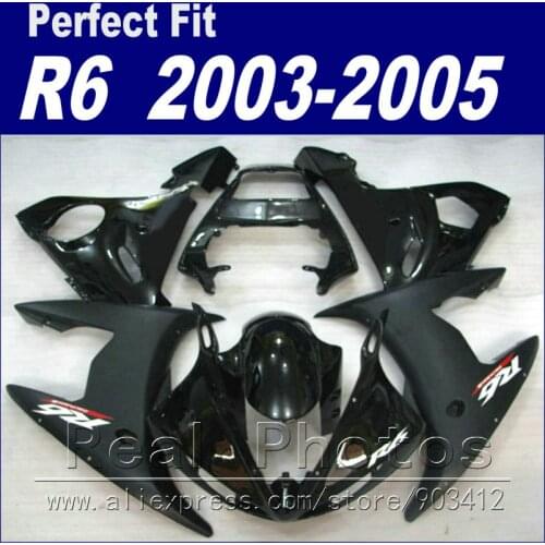 Brand new bodywork for YAMAHA R6 fairing kit 2003 2004 2005 matte and glossy black Fit YZF R6 fairings 03 04 05