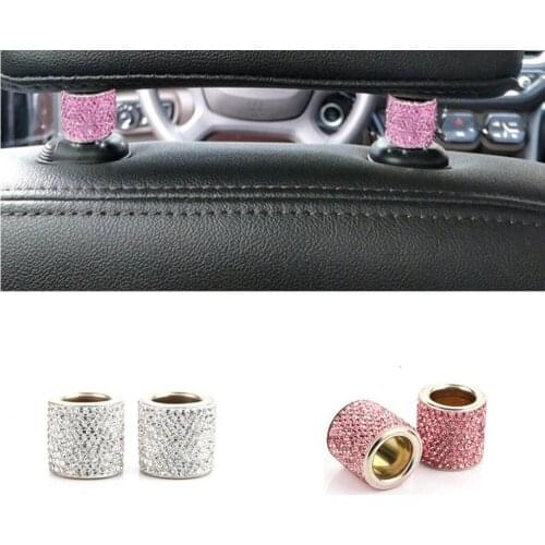 1 Pair Car Diamond Crystal Car Seat Headrest Decoration Charms Bling Car Accessories for Women Car Bling for Seat Rhinestone
