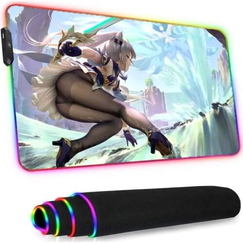 Led Mousepad Rgb Genshin Impact Mat Anime Tattoo Longteng Dedales Gamer Luminous Rug Magic Battle Longteng Tiger Gaming Company