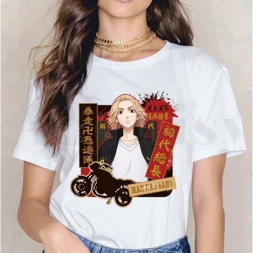 Tokyo Revengers Harajuku Manjiro San Anime Short Sleeve Female Tops Tees Harajuku Vogue VintageT Shirts Womens T-shirt