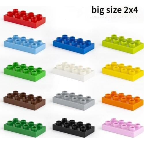 Thin Brick 2x4 10pcs/lot DIY Classic Education Building Blocks Compatible With Large Bricks plastic Toys For Children