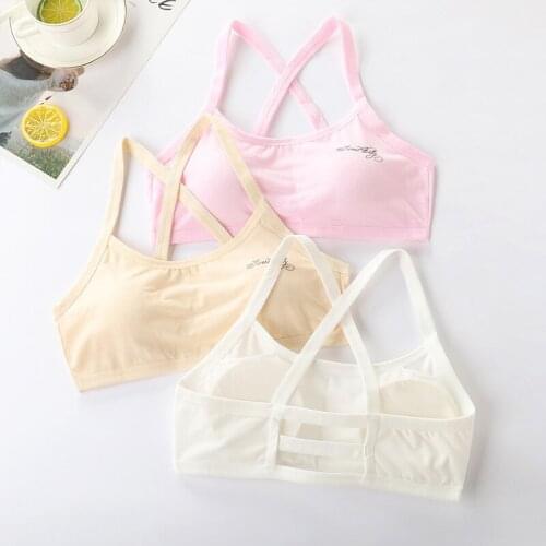 Girls Training Bra Wireless Sports Underwear Girls Thin Cup Bras Yoga Student Underwear Puberty Clothing for 8-16Y