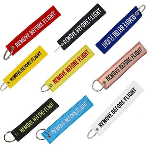 Mobile Phone Strap Double-sided Red Woven REMOVE BEFORE FLIGHT Keychain Porte Clef Key Ring Chain Lanyard Straps