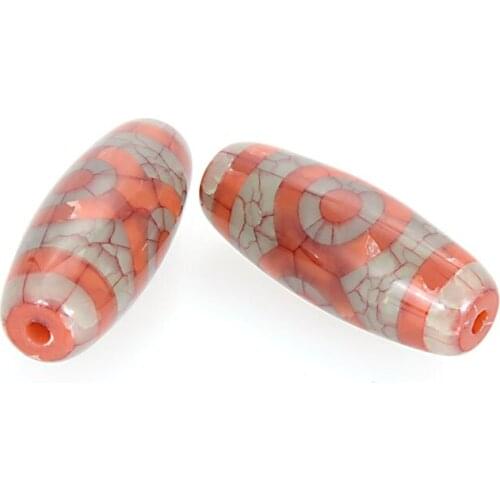 Miasol Vintage Natural Acrylic Tibetan Dzi Agates Stone Beads Oval Geometric Nine-eyed Antique Agates Beads For Jewelry Making