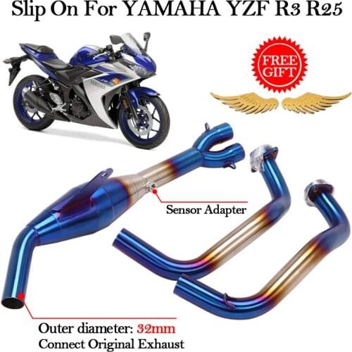 Slip On Motorcycle Exhaust System Modified Muffler Escape Front Connecting Mid Middle Link Pipe For YAMAHA YZF-R3 YZF-R25 R3 R25