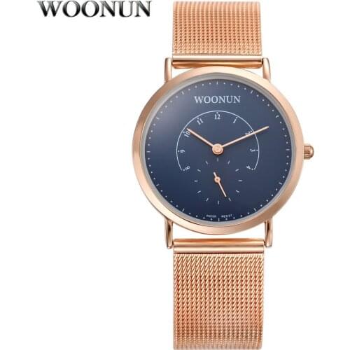 Woonun Mens Gold Watch