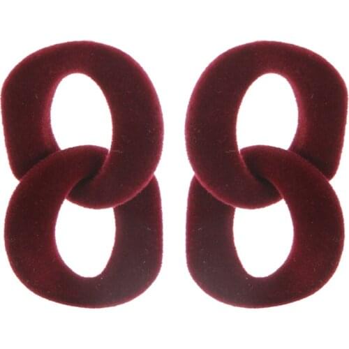 Badu Velvet Long Dangle Earrings Big Two Hoop Drop Earring for Women Jewelry Gift 2019 Fashion Flocking Stud Earring Wholesale