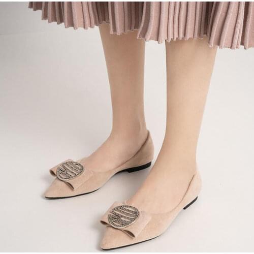 Autumn Korean Fashion Shallow Mouth Flat Bottom Buckle Plus Size Women Flats Shoes