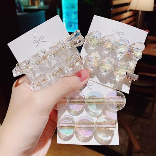 MISANANRYNE Women Girls Cute Heart Geometric Barrettes Transparent Barrettes Hair Clips Hairpins Fashion Hair Accessories
