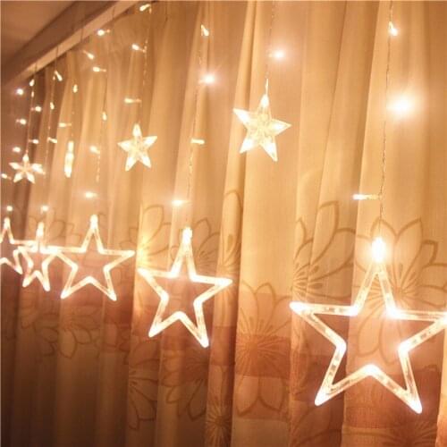 Star LED String Lights Pentagram Star Curtain Light Fairy Wedding Birthday Lighting Indoor Decoration Light 220V IP44 2019 New
