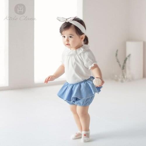 2Pcs Princess Clothing Sets Lovely Newborn Baby Girl Ruffle Lace Collar Short Puff Sleeve Shirt Tops+Shorts Pants Summer Outfits