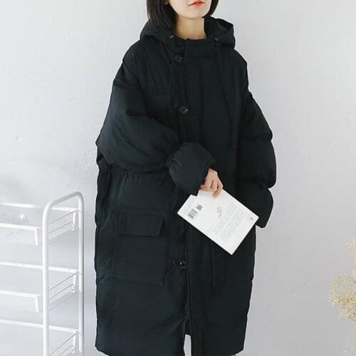 2021 Female Winter New Loose Warm Thick Hooded Mid-length Padded Parka Coat Jacket Korean Fashion Women Zipper Coat пиджак