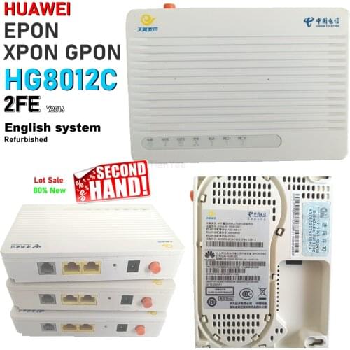 10pcs/Lot Free shipping Refurbished Huawei HG8120C New Model 2FE EPON XPON GPON Terminal Fiber Optic ONU ONT Modem FTTH Eng OS