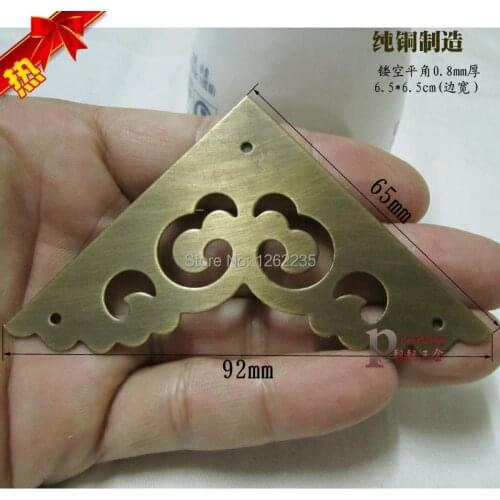 65 * 92 mm large box copper inner corner protector, wooden box, jewellery box decorative hollow out corner protector