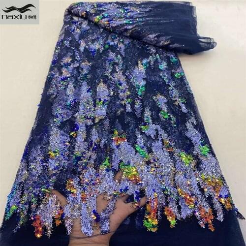 Madison African Lace Fabric 2021 High Quality Embroidery Handmade Beaded Lace French Lace Fabric For Nigerian Party Dress