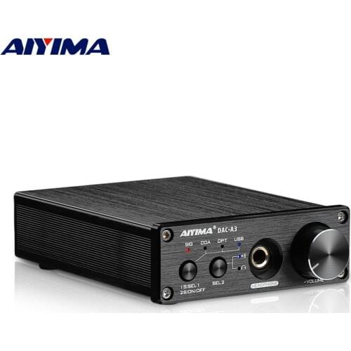 AIYIMA Audio Mini USB Decoder DAC Coverter Dual ESES9038Q2M TPA6120D2 Headphone Amplifier 24bit 192KHz USB Optical Coaxial AMP