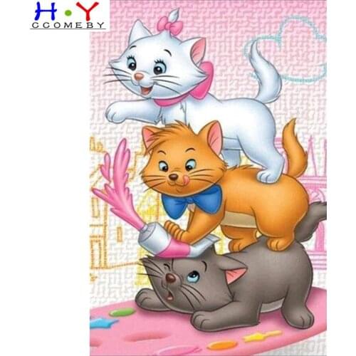 5d DIY Diamond Embroidery Cartoon Funny Cats Diy Diamond Painting Cross Stitch Picture Rhinestones Diamond Mosaic Decoration