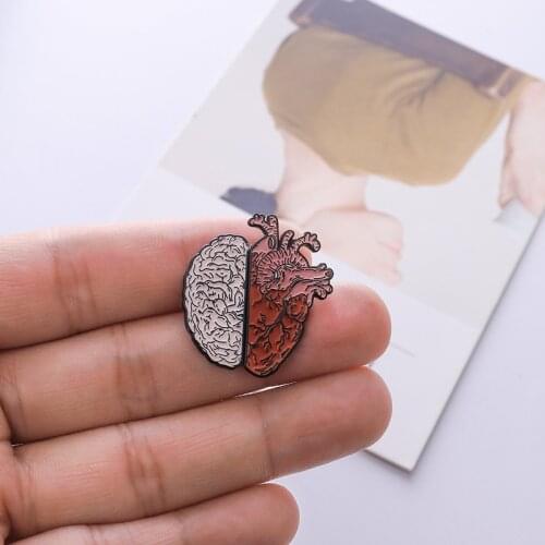 Anatomical Heart and Brain Lapel Pins Medical and Anatomy Pins Romantic Enamel pin Doctor and Nurse Jewelry Gothic Gift