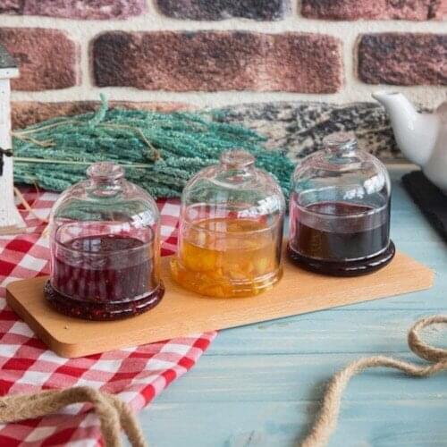 Jam Jar Jam Breakfast Supplies Kitchenware Glass Jam Jar Healthy Jar Jam 3 Pieces Jam Bowl WITH LID