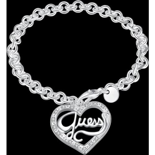 Brand Sliver Zirconium Bracelets Hollow Out Heart Bracelet for Women Jewelry Gift Wholesale Crystal Classic Semi-solid Bracelet