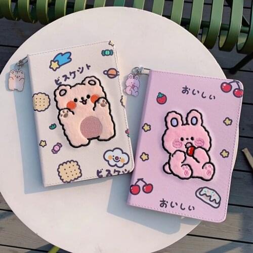 IPad Air 2020 Case Cartoon Bear Leather Cover Funda for iPad Pro 11 10.5 10.2 9.7'' 5th 6th iPad Air Mini 1 2 3 4 5 Stand Cases