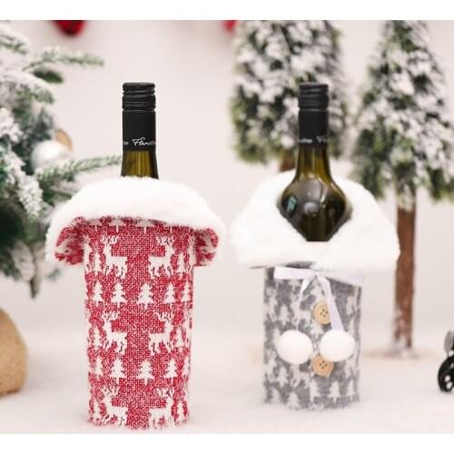Santa Claus Wine Bottle Cover Christmas Decorations For Home Christmas Stocking Gift Navidad New Years Decor 2021
