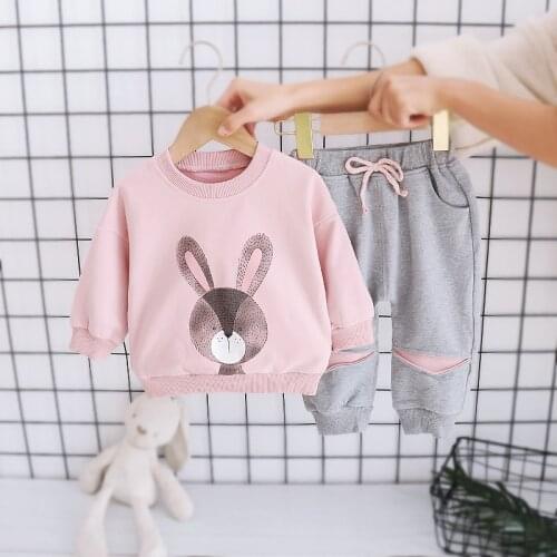 Sweet Clothing Sets For Girls Autumn New Pullover+Pants 2Pcs Outfit Kids Fashion Tracksuit Children Girl Clothing Suit 1-4 Year
