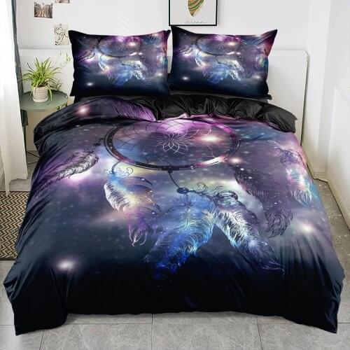 3D Blcak Bedclothes Comforter Cases Set Pillow Shames Duvet Covers King Queen Full Twin Size Bohemian Custom Design Bedding Sets